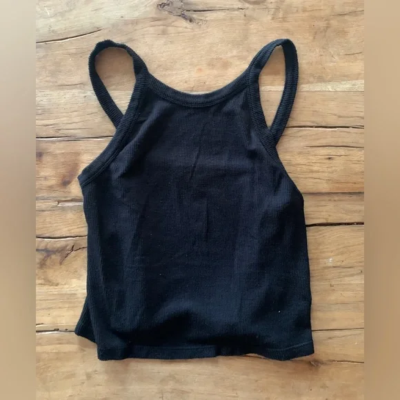 Black intimately free people ribbed low back high neck tank top - Picture 6 of 7